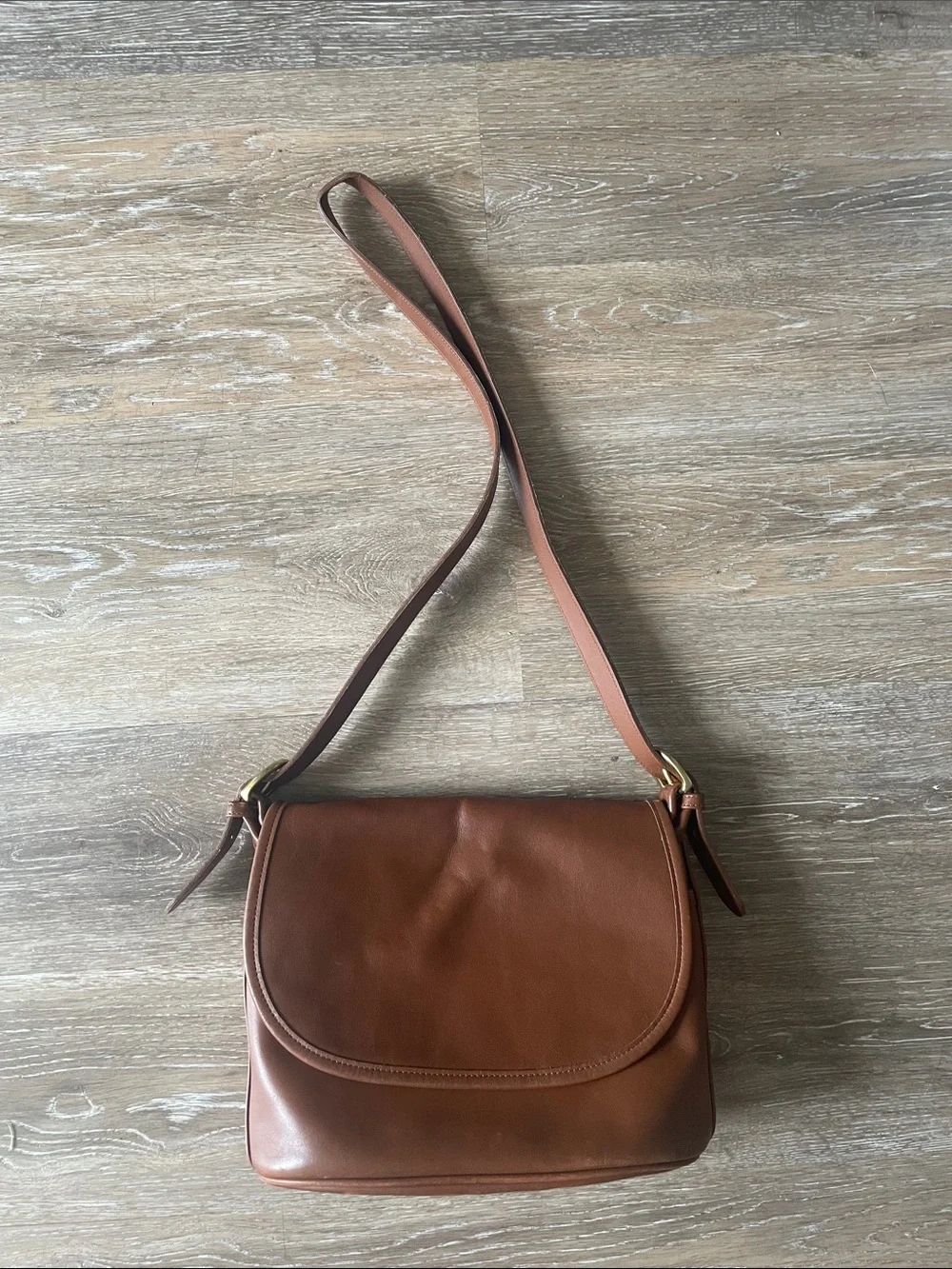 Coach Patricia Leather Crossbody Bag - Smooth Saddle Brown
